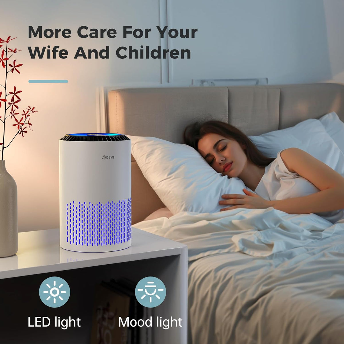 Air Purifiers for Bedroom with Sleep Mode Speed Control