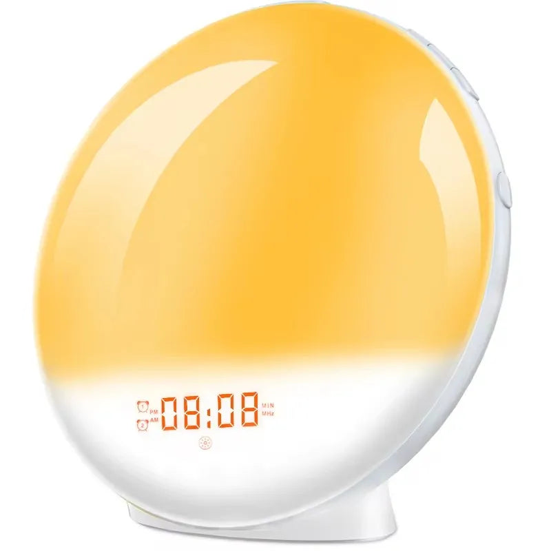 Sunrise Alarm Clock Wake up Light Clock Sunrise/Sunset Simulation Digital Clock with Night Light FM Radio Desk Clocks